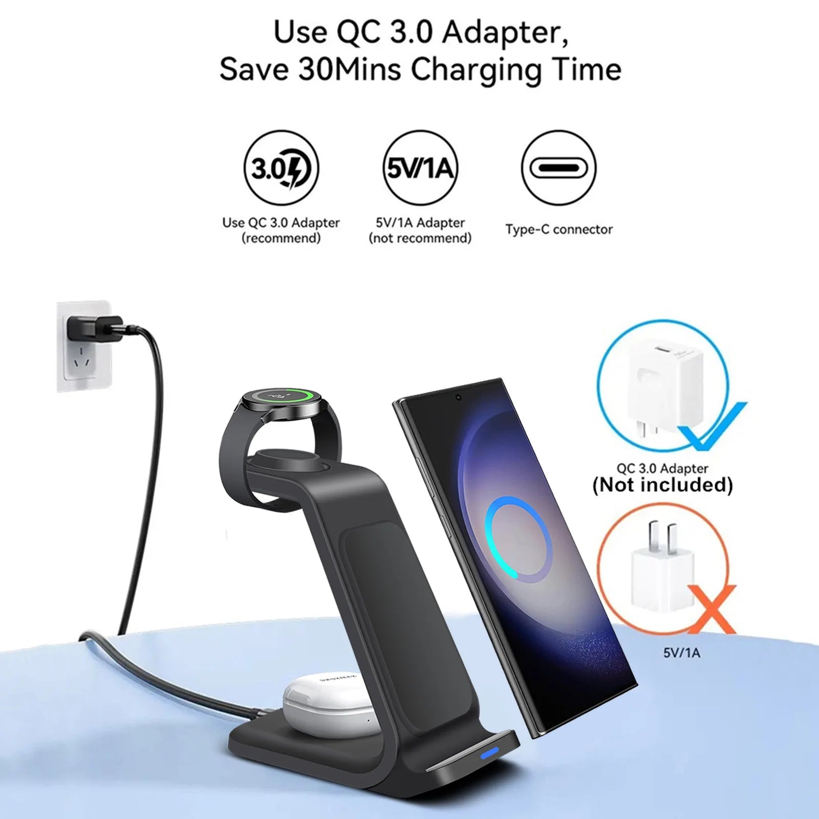 Eleos 3 in 1 Charger Version 2 | Phone, Watch, Airpod Charger